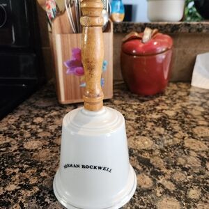 Norman Rockwell White and Brown Decorative Bell
